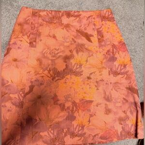Carlisle Collection- Marais Orange Italian Floral Jacquard Skirt